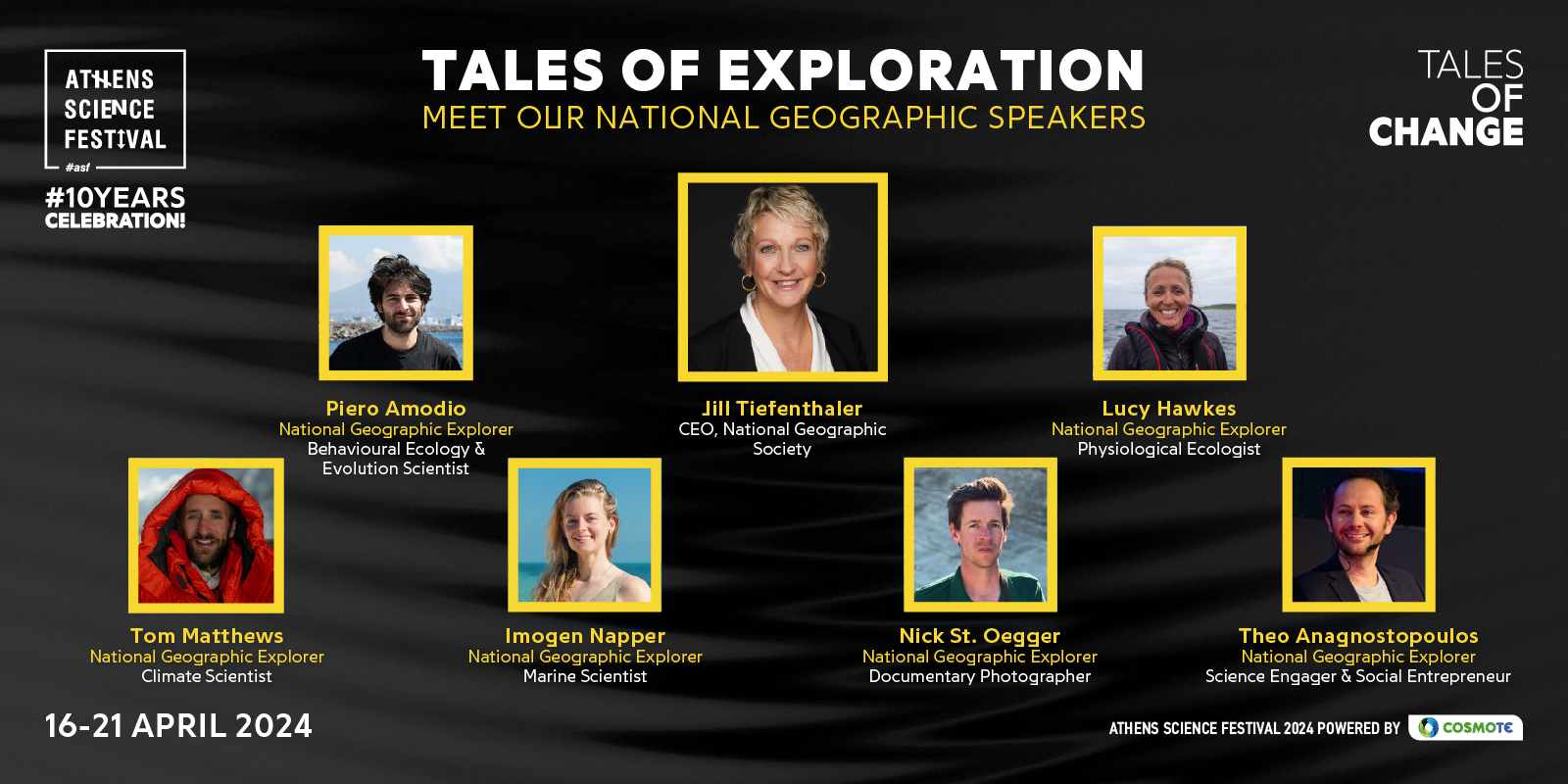 Η Jill Tiefenthaler, CEO του National Geographic Society και διακεκριμένοι National Geographic Explorers έρχονται στο ASF 2024
